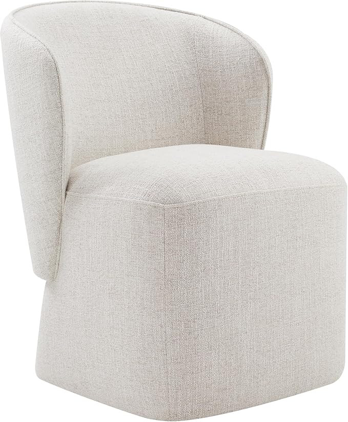 Dining Chair with Casters Modern Upholstered Fabric Wingback Armlesschairs for Diningroom Bedroom... | Amazon (US)