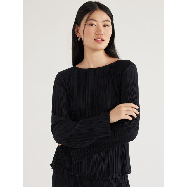 Scoop’s Crinkle Knit Tunic Top, Sizes XS-XXL | Walmart (US)