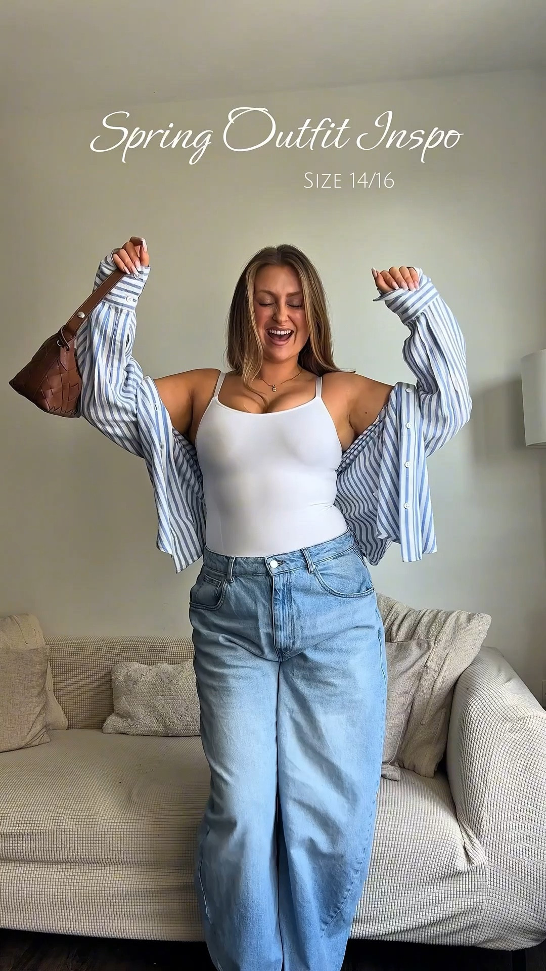 My simple go-to Spring Outfit 🩵🫐✨ 
• Cami M
• Shirt 16
• Jeans 18 (16 would be great too. Sitting between sizes)

#LTKuk #LTKmidsize #LTKspring