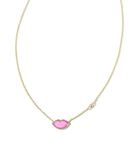 Kendra Scott Lips Pendant Necklace Gold Hot Pink Mother Of Pearl One Size | Amazon (US)