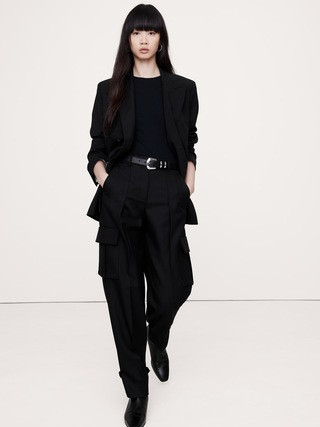 Ribbed Elbow-Sleeve T-Shirt | Banana Republic (US)