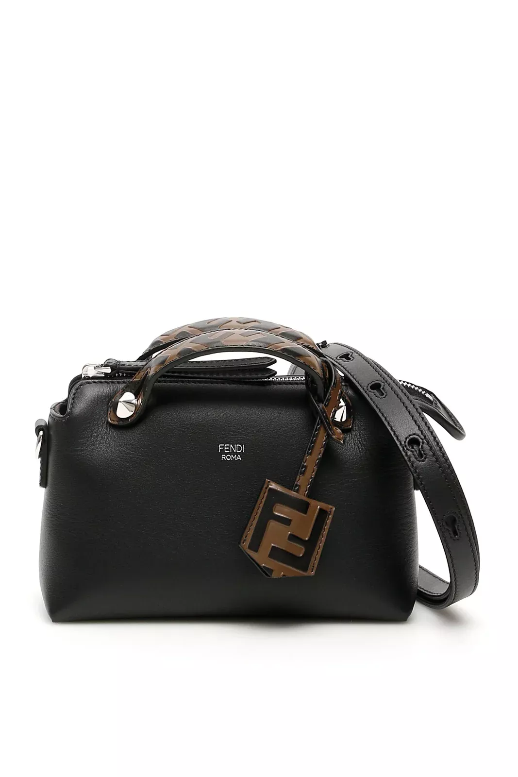 Fendi Neutral By The Way Boston FF Logo Mini Bag