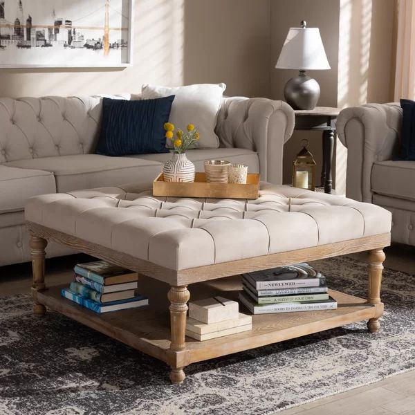 Ora 37.8" Tufted Square Cocktail with Storage Ottoman | Wayfair North America