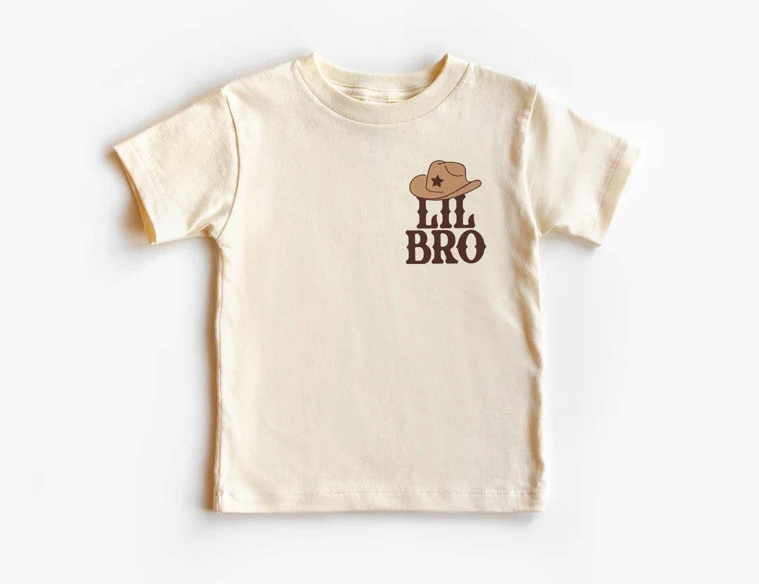 Lil Bro Cowboy Hat Toddler Shirt for Boys - Little Brother Sibling Reveal Outfit - Rodeo Western ... | Etsy (US)