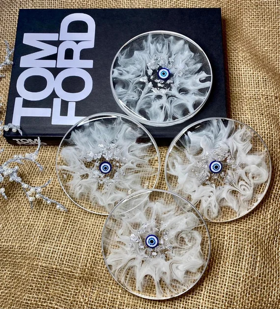 Evil Eye White Coasters | Set of 4 | Etsy (US)