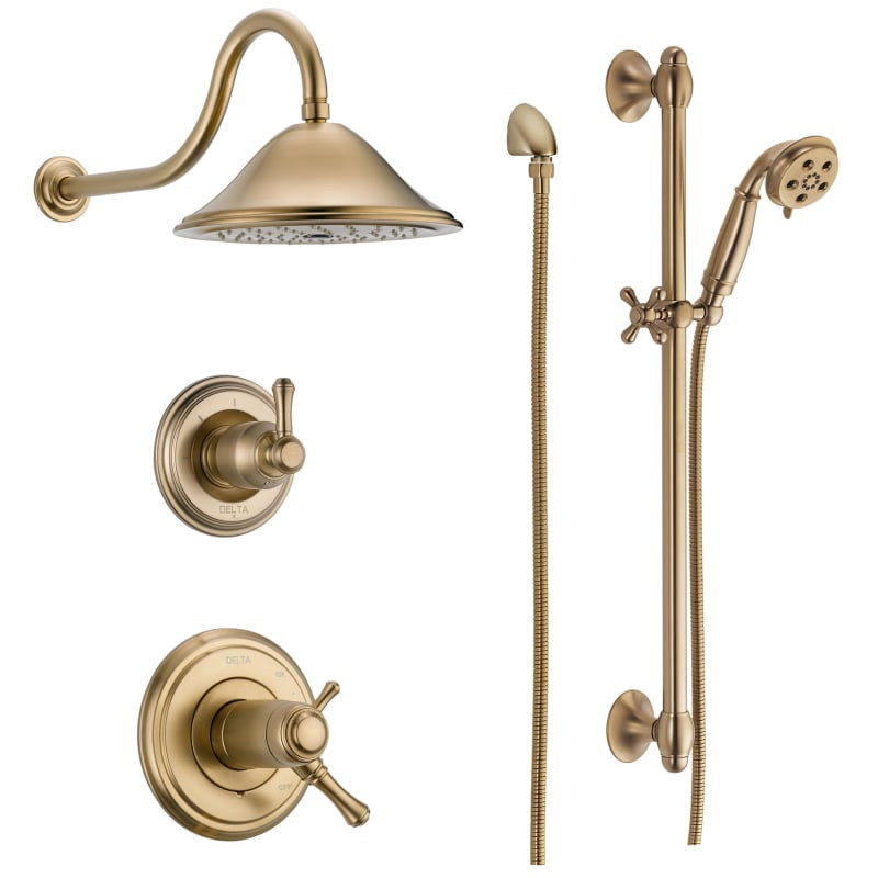 Delta DSS-Cassidy-17T01 TempAssure 17T Series Thermostatic Shower System with In Champagne Bronze Fa | Build.com, Inc.