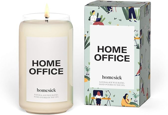 Homesick Scented Candle, Home Office - Scents of Fresh Air, Water Lilies, Amber, 13.75 oz | Amazon (US)