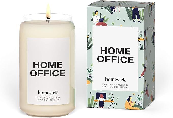 Homesick Scented Candle, Home Office - Scents of Fresh Air, Water Lilies, Amber, 13.75 oz | Amazon (US)