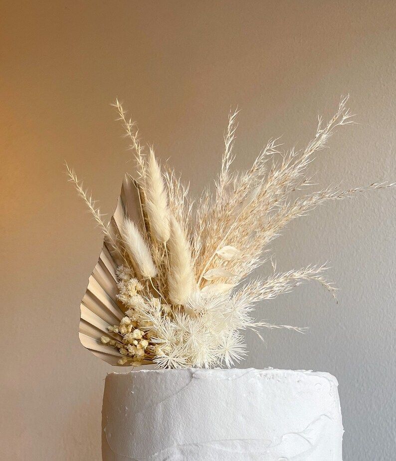Boho Palm Spear Cake Topper/Boho Cake Flowers/Mini Dried Floral Bouquet (pre-assembled) COCONUT C... | Etsy (US)