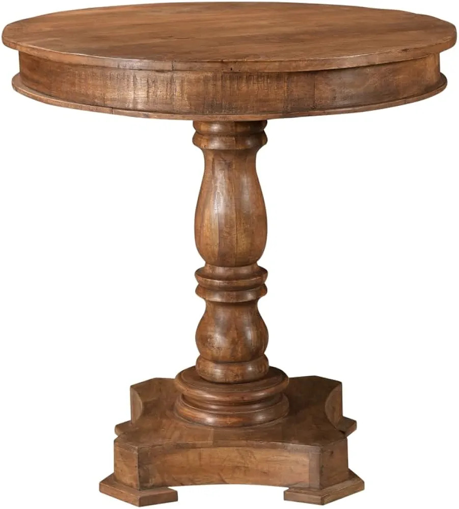 Moti Golden 30" Round Farmhouse Solid Wood Bistro Table in Brown | Amazon (US)