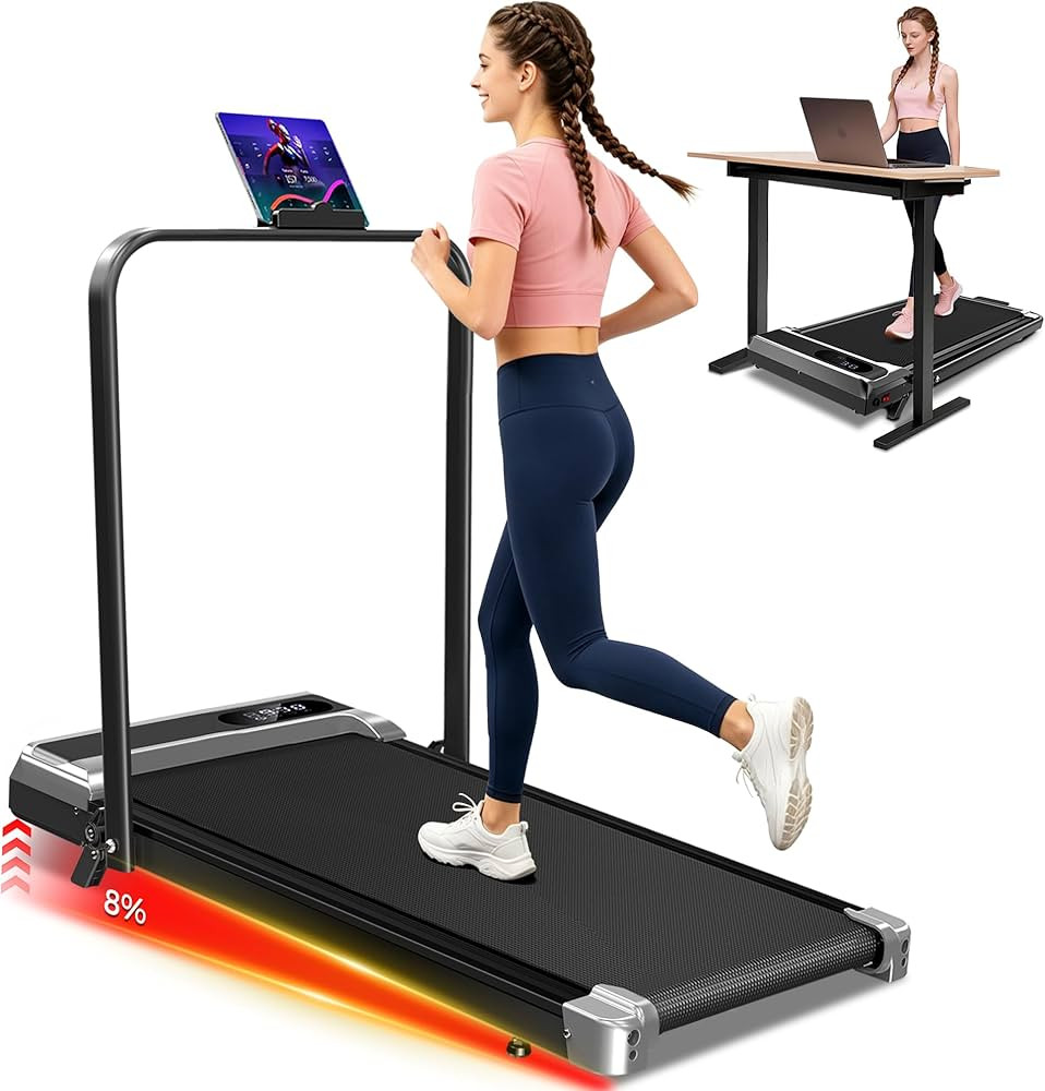 Walking Pad Treadmill with 8% Incline, 0.6-3.8MPH Foldable Treadmills with Remote for Small Home,... | Amazon (US)