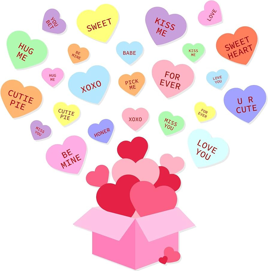 25 Pcs Valentine's Day Car Magnet Candy Heart Garage Door Decoration Colorful Heart XOXO Refriger... | Amazon (US)