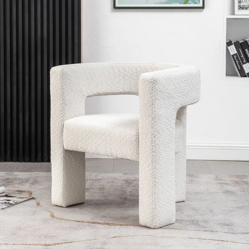 Avreet 28" Wide Boucle Upholstered Square Armchair | Wayfair North America