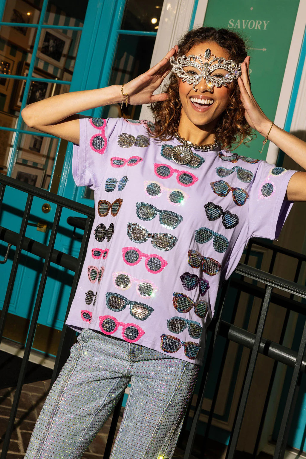 Purple Sunglass Tee | Queen of Sparkles