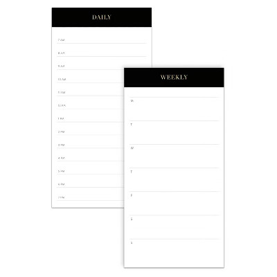 Sugar Paper Essentials 2pk Undated Weekly and Dated Daily Planning Notepad Set No Rule 52 Page 7" x  | Target