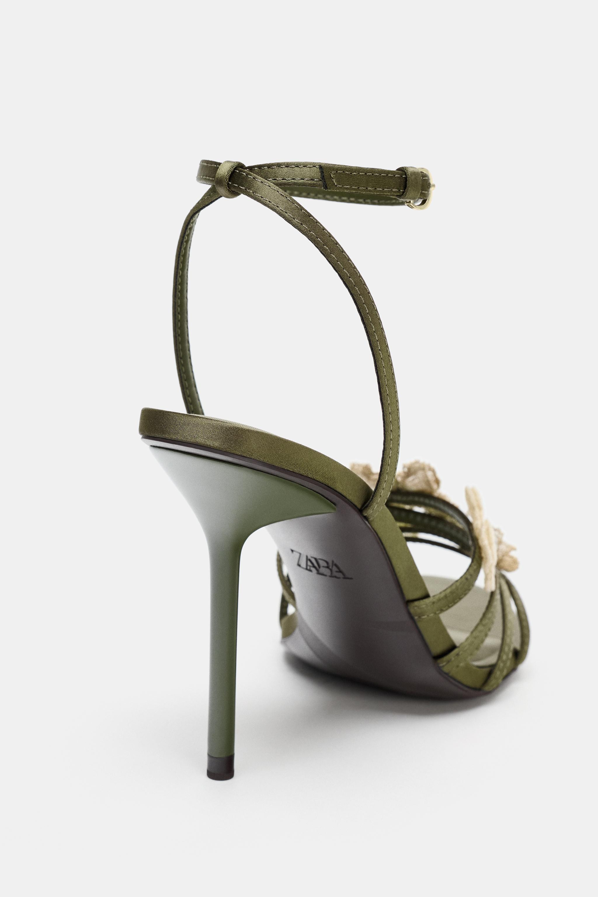 SATIN EFFECT SANDALS WITH APPLIQUÉS | Zara US