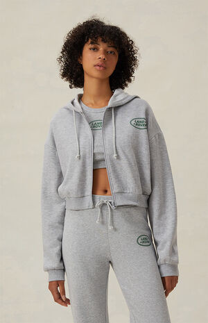 Land Rover Emblem Cropped Zip Hoodie | PacSun
