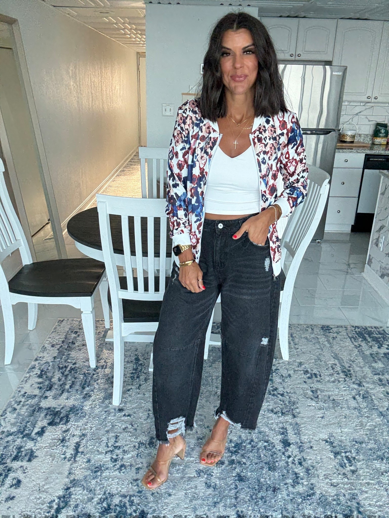 Size small in tank and jacket size 2 in jeans 

#LTKSeasonal #LTKFindsUnder100