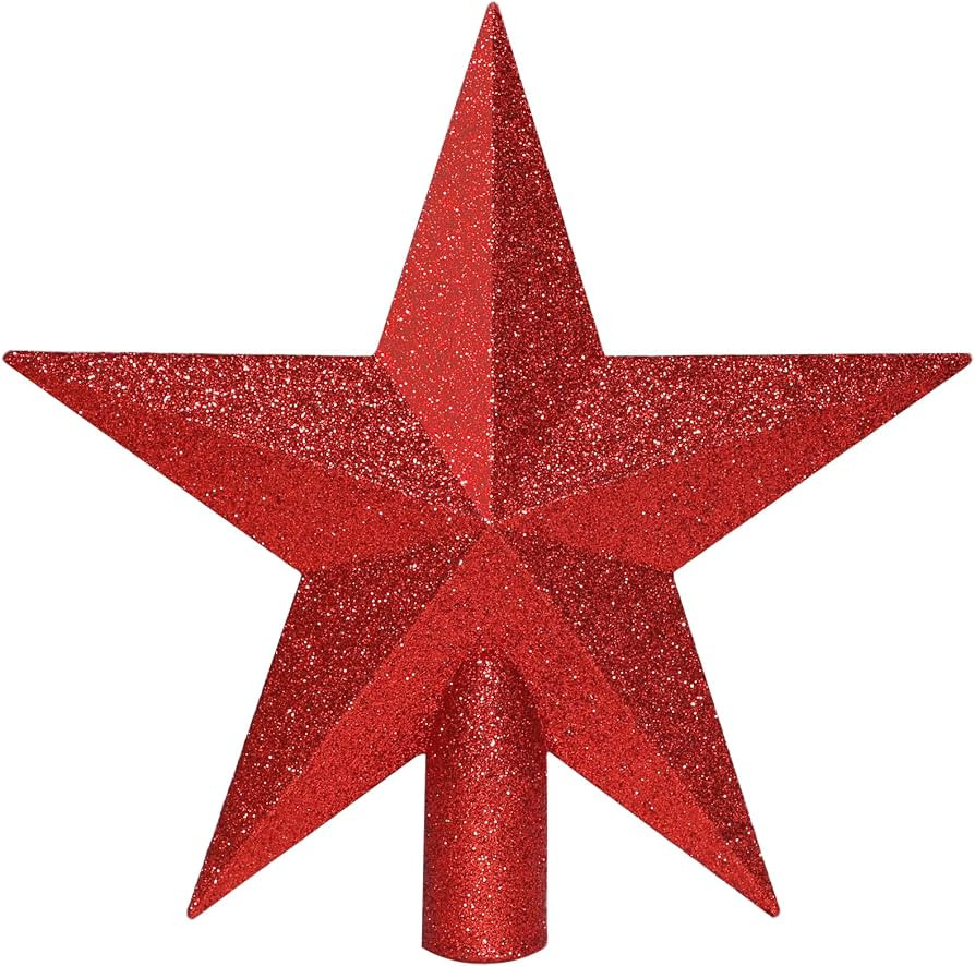 Annecy Christmas Tree Topper - 8" Red Star Tree Topper, Glitter Shatterproof Christmas Tree Decor... | Amazon (US)