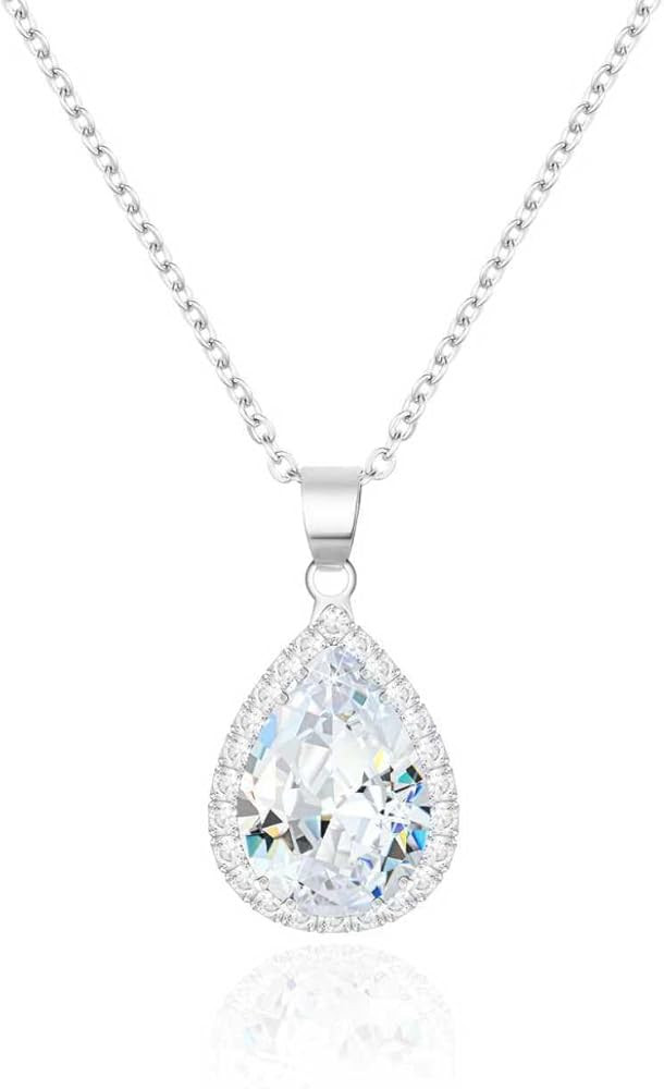Linawe Crystal Chain Necklace for Women Trendy, Imitation Diamond Pendant, Statement Cubic Zircon... | Amazon (US)