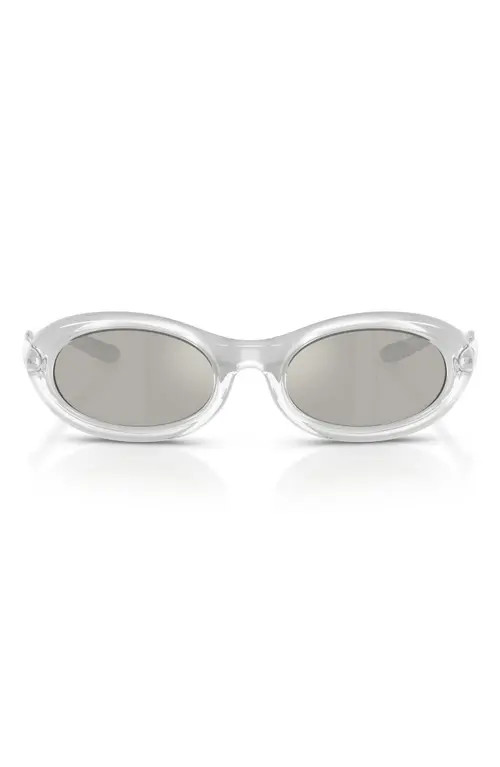 DIESEL® DL3011U 51mm Oval Sunglasses in Cristal Metallic/grey Silver at Nordstrom | Nordstrom