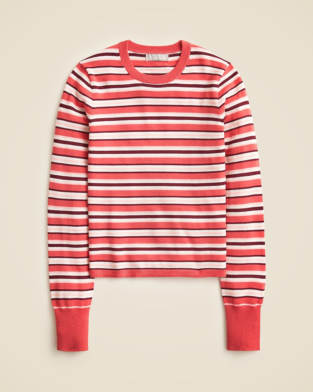 Carolyn fitted crewneck sweater in striped merino wool | J. Crew US