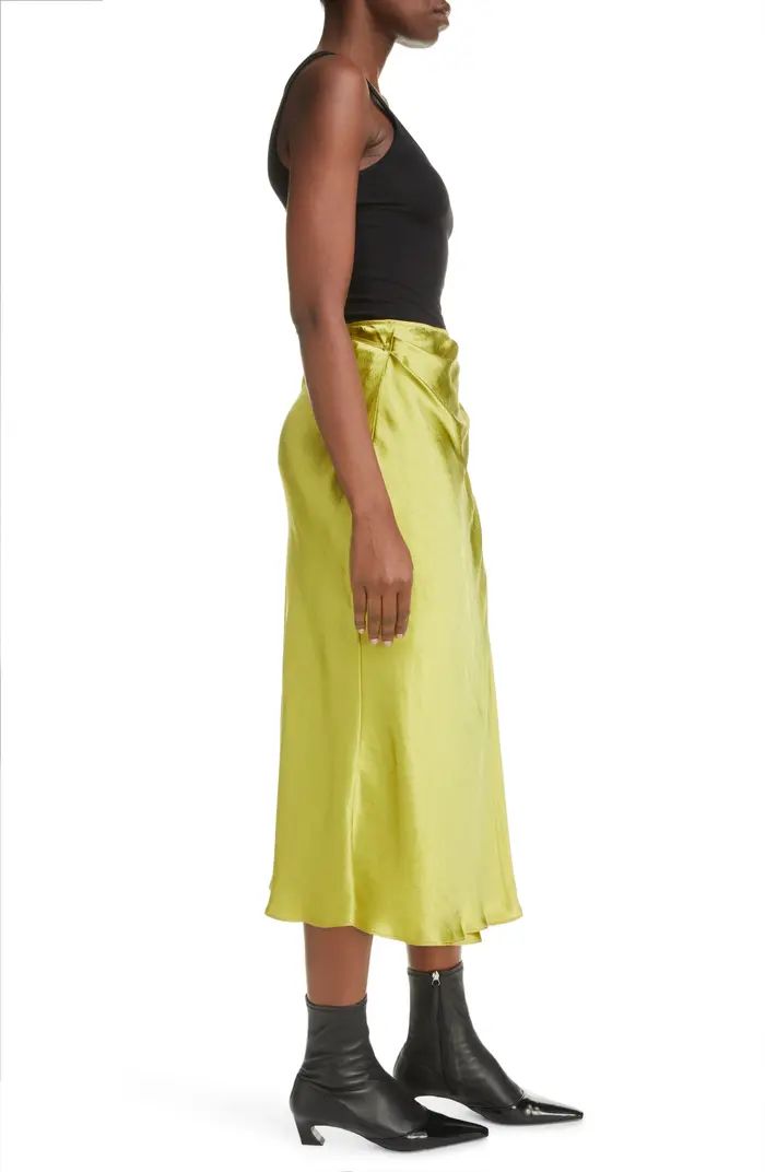 Iala Topstitch Satin Wrap Skirt | Nordstrom