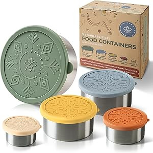 Everusely Stainless Steel Containers with Lids, Leakproof Stainless Steel Lunch Containers, Stack... | Amazon (US)