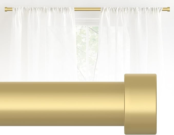 Gold Curtain Rods for Windows 72 to 144 Inch(6-12 Feet),1" Diameter Rods with Modern Style End Ca... | Amazon (US)
