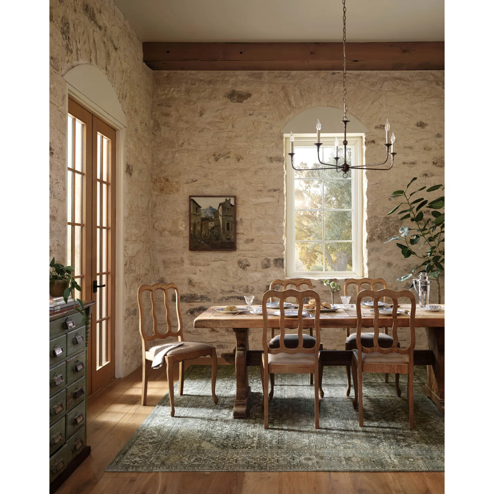 Magnolia Home by Joanna Gaines x Loloi Wimberly Lagoon / Wheat Area Rug | Wayfair North America