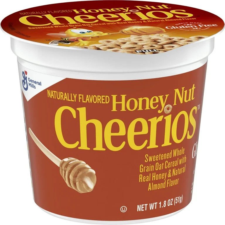 Honey Nut Cheerios Heart Healthy Cereal Cup, 1.8 OZ Single Serve Cereal Cup | Walmart (US)