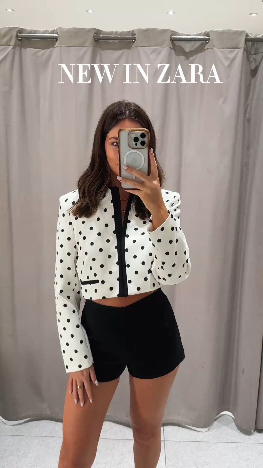 All Zara codes left below! Size XS/S in everything and I’m 5ft7 for reference ❤️❤️

Polka dot cropped jacket 2798/238/070
Black shorts 4661/436/800
White co-ord 5039/396/712 and 5039/395/712
Lilac blazer 2665/507/629 and trousers 2530/507/629
Brown silk dress 2312/721/700
White mini dress 2807/331/050
Pink cropped blazer 2796/334/620  and Bermuda shorts 2793/334/620
Denim shorts 4083/036/406  and pink top 5644/034/620
White shorts 7223/038/250 and grey tshirt 5644/035/802