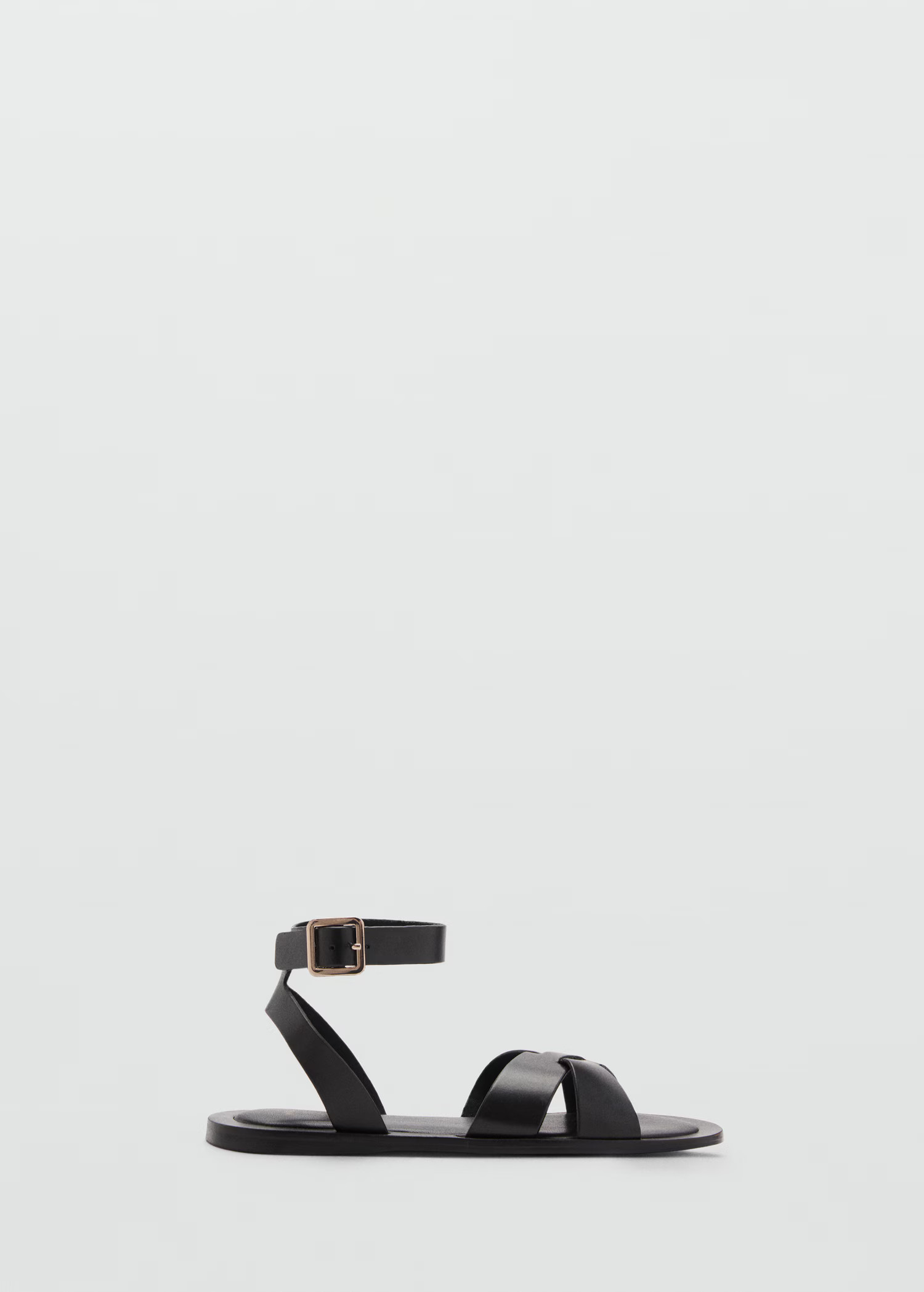 Leather sandals with buckle strap - Women | MANGO United Kingdom | MANGO (UK)
