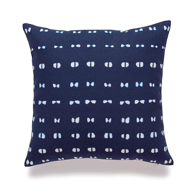 Hofdeco African Mudcloth Pillow Cover ONLY, Indigo Shibori Inspired Print A, 18"x18" | Amazon (US)
