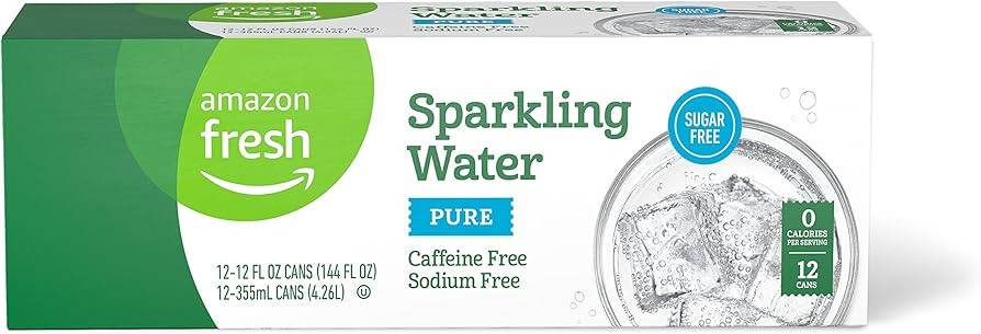 Amazon Fresh, Sparkling Water, Pure, 12 Fl Oz, 12 Cans | Amazon (US)