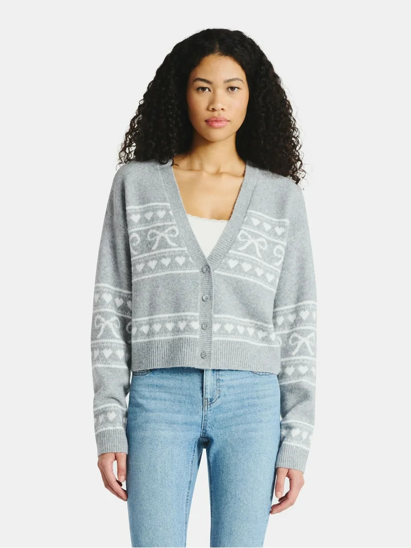 No Boundaries Button-Front Cardigan, Women's | Walmart (US)
