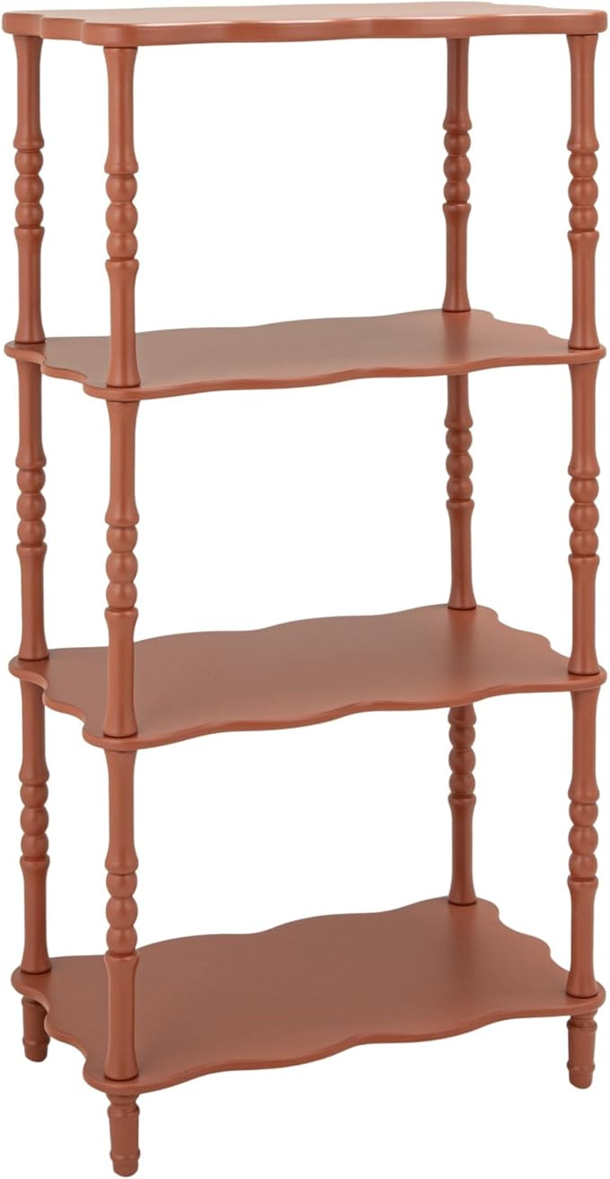 Creative Co-Op Turned Wood Shelf with Four Shelves, Clay Brown Finish | Amazon (US)