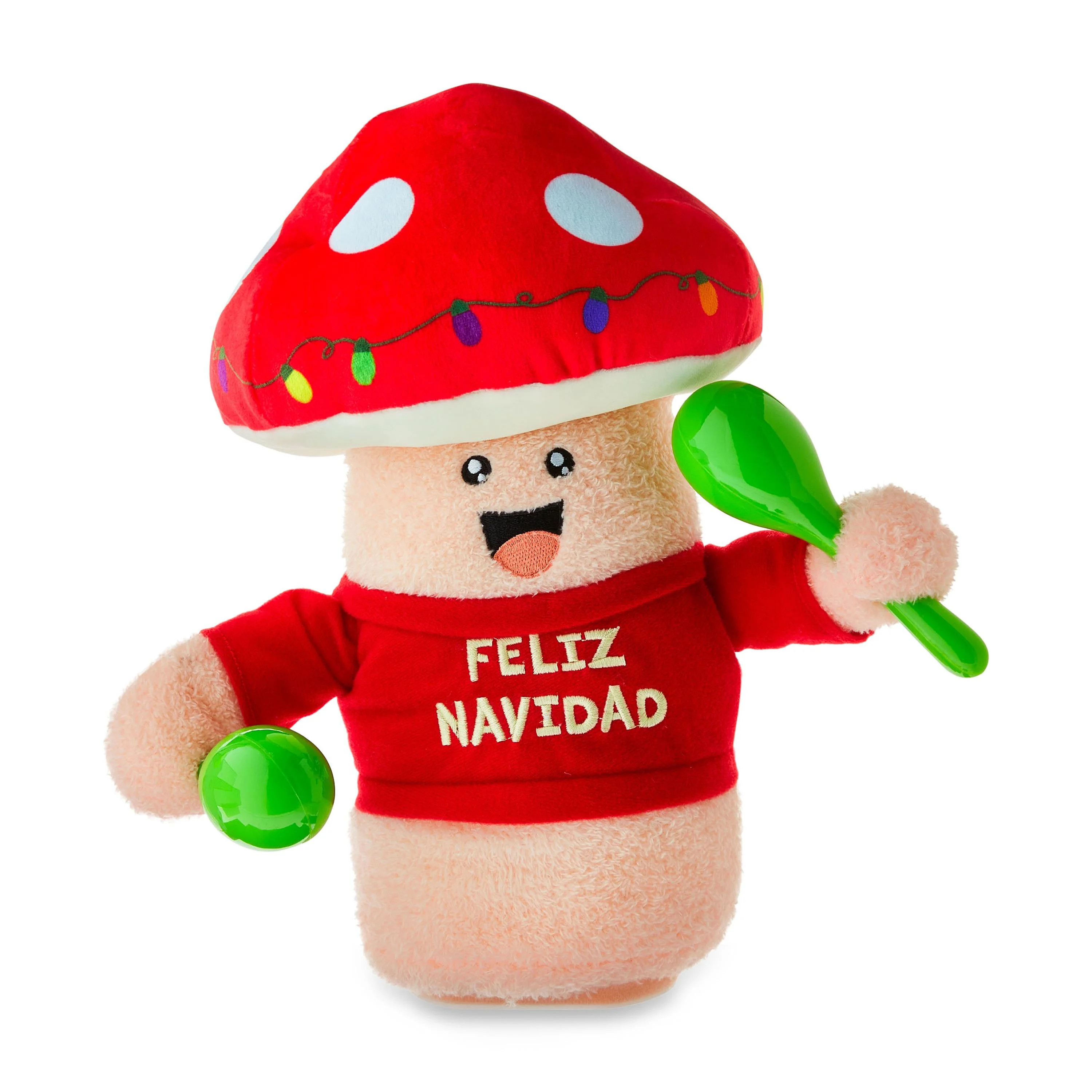 Red Feliz Navidad Animated Mushroom Christmas Plush, 11 in, by Holiday Time | Walmart (US)