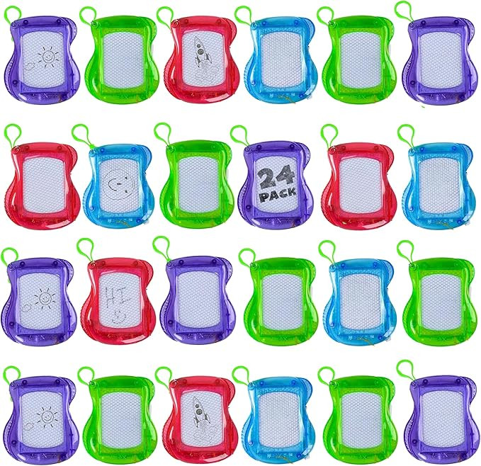 Pack of 24 Mini Magnetic Drawing Board for Kids - Backpack Keychain Clip Drawing Boards, Erasable... | Amazon (US)