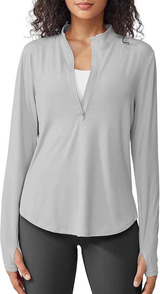 G4Free Womens UPF 50+ Sun Shirts Lightweight Golf Shirts Quick Dry Half Zip Workout Tops Running ... | Amazon (US)
