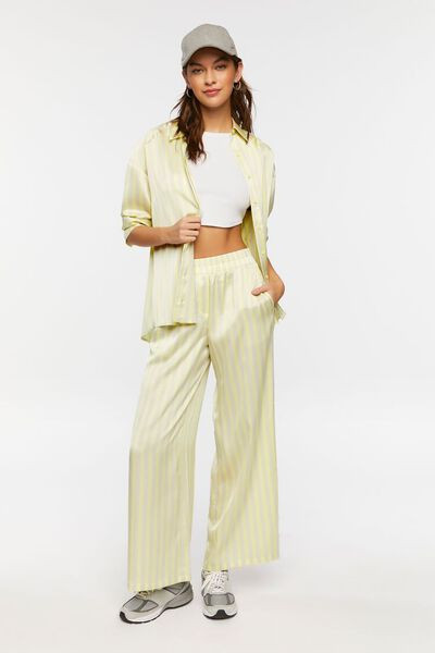 Satin Striped Wide-Leg Pants | Forever 21 (US)