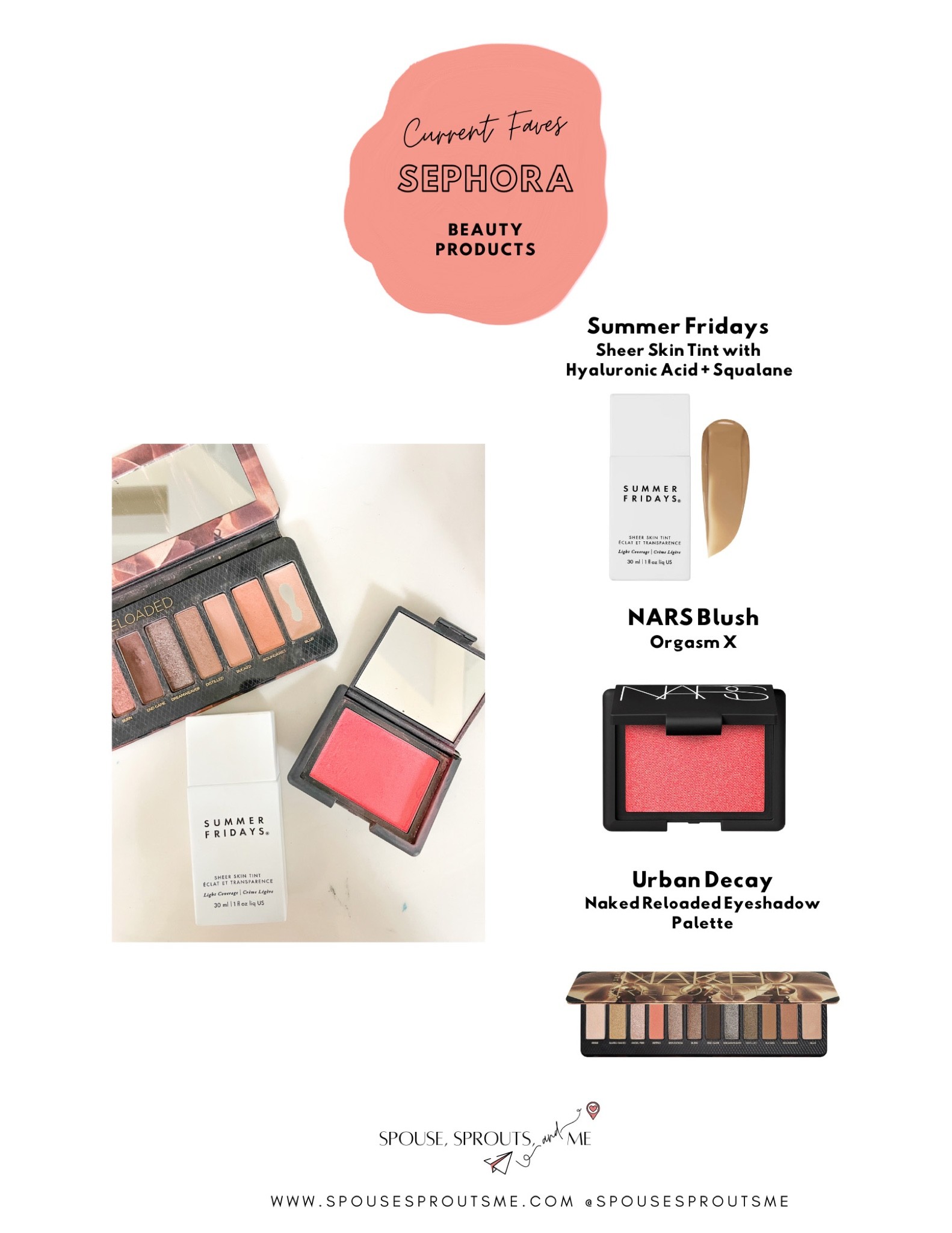 Sephora sale, current beauty find faves, Nars blush, urban decay naked eyeshadow palette, summer fridays tint, squalene, hyaluronic acid

#LTKbeauty #LTKunder50 #LTKsalealert