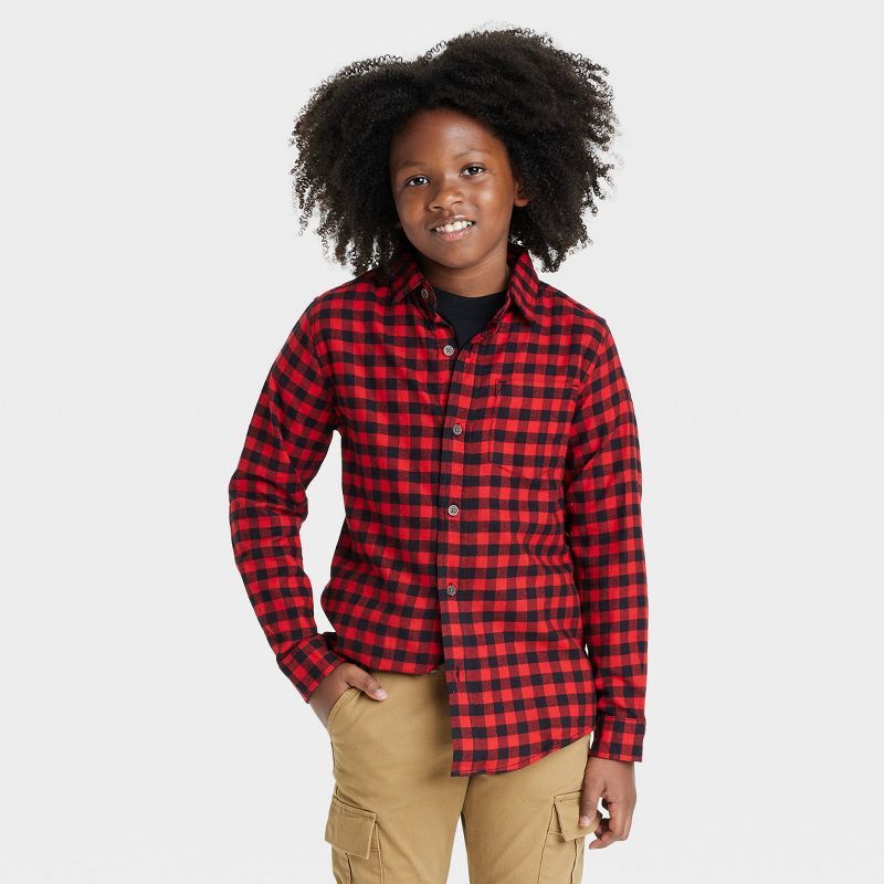 Boys' Button-Down Long Sleeve Flannel Shirt - Cat & Jack™ | Target