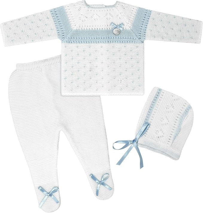 Newborn Baby Knitted Clothes Set, Coming Home Infant Knit Outfit for Boys and Girls | Amazon (US)