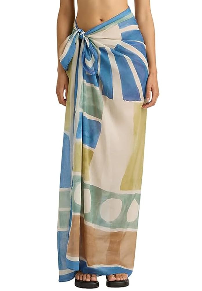 Fiona Jolin Women's Sarong Pareo Cotton Beach Coverups Lightweight Wrap Skirt Boho Printed Bikini... | Amazon (US)