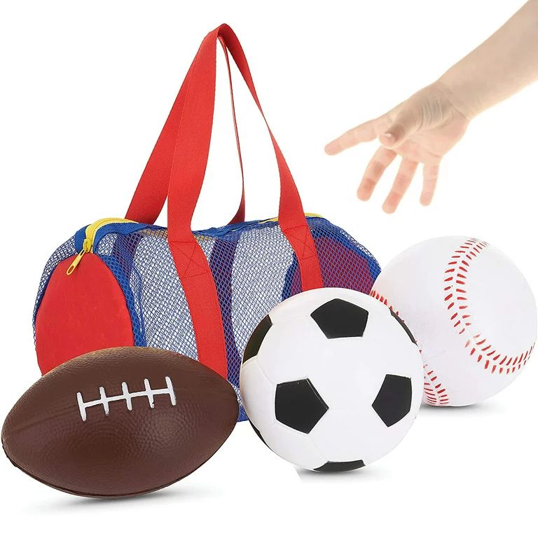 Neliblu Ball Set for Toddlers 1-3 - Fun Pack of 3 Sports Balls with Storage Bag - Includes 5" Bas... | Walmart (US)