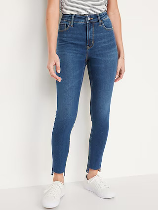 High-Waisted Rockstar Super-Skinny Cut-Off Ankle Jeans for Women | Old Navy (US)