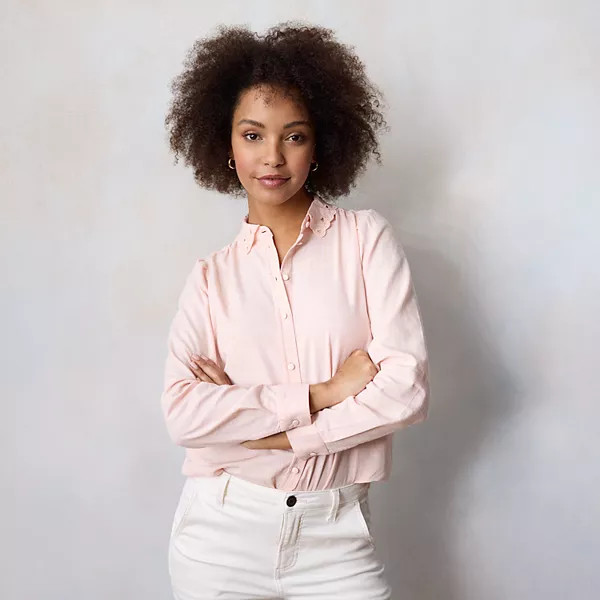 Women's LC Lauren Conrad Relaxed Button Down Collared Shirt | Kohl's