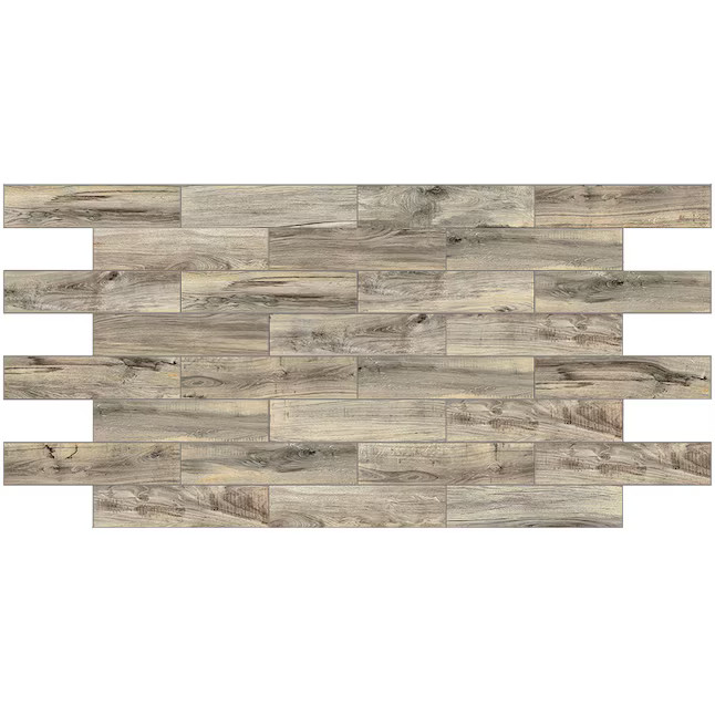 allen + roth Madeira Buff 6-in x 24-in Glazed Ceramic Wood Look Floor and Wall Tile (0.96-sq. ft/... | Lowe's