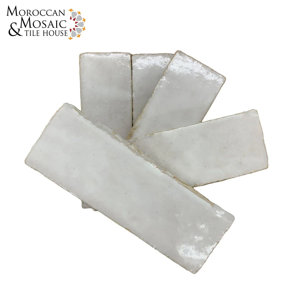 Moroccan Handmade 2x6 Solid Color Zellige Tile Off-White | Bed Bath & Beyond